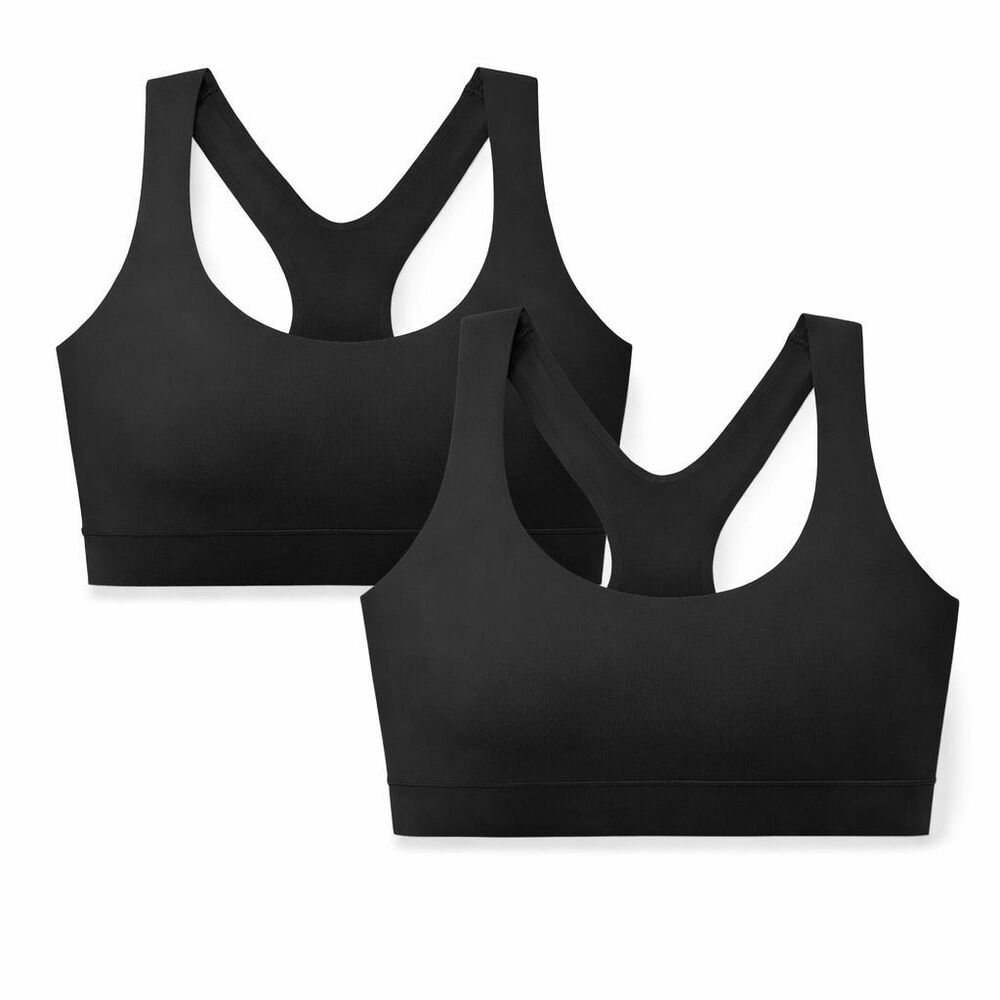 Lot of 2 True & Co $116 True Body Impact Wireless Sports Bra Black 2X NWT
